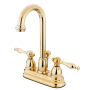 Kingston Brass Vintage 1.2 GPM Centerset Bathroom Faucet with Pop-Up Drain Assembly Polished Brass