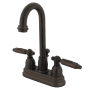 Kingston Brass Vintage 1.2 GPM Centerset Bathroom Faucet with Pop-Up Drain Assembly Oil Rubbed Bronze