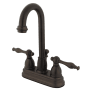 Kingston Brass Vintage 1.2 GPM Centerset Bathroom Faucet with Pop-Up Drain Assembly Oil Rubbed Bronze
