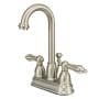 Kingston Brass Restoration 1.2 GPM Centerset Bathroom Faucet with Pop-Up Drain Assembly Brushed Nickel