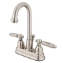 Kingston Brass Vintage 1.2 GPM Centerset Bathroom Faucet with Pop-Up Drain Assembly Brushed Nickel