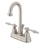 Kingston Brass Vintage 1.2 GPM Centerset Bathroom Faucet with Pop-Up Drain Assembly Brushed Nickel