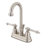 Kingston Brass Vintage 1.2 GPM Centerset Bathroom Faucet with Pop-Up Drain Assembly Brushed Nickel
