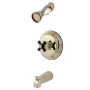 Kingston Brass Duchess Tub and Shower Trim Package with 1.8 GPM Single Function Shower Head Polished Brass