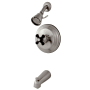 Kingston Brass Duchess Tub and Shower Trim Package with 1.8 GPM Single Function Shower Head Brushed Nickel