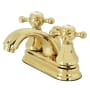Kingston Brass Metropolitan 1.2 GPM Deck Mounted Centerset Bathroom Faucet with Pop-Up Drain Assembly - Includes Escutcheon Polished Brass