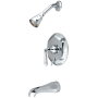 Kingston Brass Tub and Shower Trim Package with 1.8 GPM Multi Function Shower Head Polished Chrome