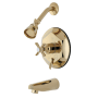 Kingston Brass Millennium Tub and Shower Trim Package with 1.8 GPM Single Function Shower Head Polished Brass