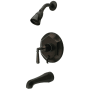 Kingston Brass Tub and Shower Trim Package with 1.8 GPM Multi Function Shower Head Oil Rubbed Bronze