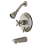 Kingston Brass Millennium Tub and Shower Trim Package with 1.8 GPM Single Function Shower Head Brushed Nickel