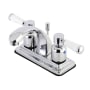 Kingston Brass Paris 1.2 GPM Centerset Bathroom Faucet with Pop-Up Drain Assembly Polished Chrome