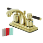 Kingston Brass Kaiser 1.2 GPM Centerset Bathroom Faucet with Pop-Up Drain Assembly Polished Brass