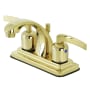 Kingston Brass Centurion 1.2 GPM Centerset Bathroom Faucet with Pop-Up Drain Assembly Polished Brass