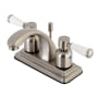 Kingston Brass Paris 1.2 GPM Centerset Bathroom Faucet with Pop-Up Drain Assembly Brushed Nickel