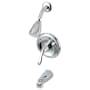 Kingston Brass Yosemite Tub and Shower Trim Package with 1.8 GPM Single Function Shower Head Polished Chrome