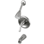 Kingston Brass Yosemite Tub and Shower Trim Package with 1.8 GPM Single Function Shower Head Brushed Nickel