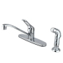 Kingston Brass Wyndham 1.8 GPM Standard Kitchen Faucet - Includes Side Spray Polished Chrome