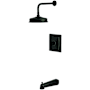Kingston Brass NuvoFusion Tub and Shower Trim Package with 1.8 GPM Single Function Shower Head Matte Black