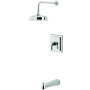 Kingston Brass NuvoFusion Tub and Shower Trim Package with 1.8 GPM Single Function Shower Head Polished Chrome