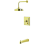 Kingston Brass Revival Tub and Shower Trim Package with 1.8 GPM Single Function Shower Head Polished Brass