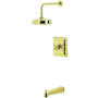 Kingston Brass Revival Tub and Shower Trim Package with 1.8 GPM Single Function Shower Head Polished Brass