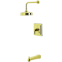 Kingston Brass NuvoFusion Tub and Shower Trim Package with 1.8 GPM Single Function Shower Head Polished Brass