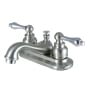 Kingston Brass Restoration 1.2 GPM Centerset Bathroom Faucet with Pop-Up Drain Assembly Brushed Nickel / Polished Chrome