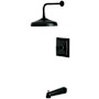 Kingston Brass Tub and Shower Trim Package with 1.8 GPM Single Function Shower Head Matte Black