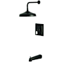 Kingston Brass Tub and Shower Trim Package with 1.8 GPM Single Function Shower Head Matte Black