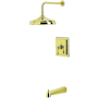 Kingston Brass Tub and Shower Trim Package with 1.8 GPM Single Function Shower Head Polished Brass