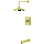 Kingston Brass Tub and Shower Trim Package with 1.8 GPM Single Function Shower Head Polished Brass