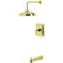 Kingston Brass Tub and Shower Trim Package with 1.8 GPM Single Function Shower Head Polished Brass