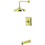 Kingston Brass Tub and Shower Trim Package with 1.8 GPM Single Function Shower Head Polished Brass
