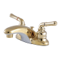 Kingston Brass Magellan 1.2 GPM Centerset Bathroom Faucet with Pop-Up Drain Assembly Polished Brass
