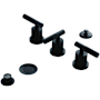 Kingston Brass Convergent 1.5 GPM Widespread Bidet Faucet with 3 Lever Handles and Pop-Up Drain Assembly Matte Black