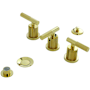 Kingston Brass Convergent 1.5 GPM Widespread Bidet Faucet with 3 Lever Handles and Pop-Up Drain Assembly Polished Brass
