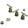 Kingston Brass Convergent 1.5 GPM Widespread Bidet Faucet with 3 Lever Handles and Pop-Up Drain Assembly Brushed Nickel