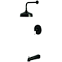 Kingston Brass Kingston Tub and Shower Trim Package with 1.8 GPM Single Function Shower Head Matte Black