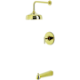 Kingston Brass Manhattan Tub and Shower Trim Package with 1.8 GPM Single Function Shower Head Polished Brass