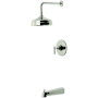 Kingston Brass Manhattan Tub and Shower Trim Package with 1.8 GPM Single Function Shower Head Polished Nickel