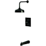 Kingston Brass Metropolitan Tub and Shower Trim Package with 1.8 GPM Single Function Shower Head Matte Black
