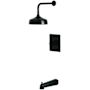 Kingston Brass NuvoFusion Tub and Shower Trim Package with 1.8 GPM Single Function Shower Head Matte Black