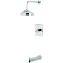 Kingston Brass Metropolitan Tub and Shower Trim Package with 1.8 GPM Single Function Shower Head Polished Chrome