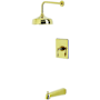 Kingston Brass Restoration Tub and Shower Trim Package with 1.8 GPM Single Function Shower Head Polished Brass