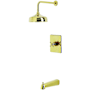Kingston Brass Metropolitan Tub and Shower Trim Package with 1.8 GPM Single Function Shower Head Polished Brass