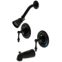 Kingston Brass Vintage Tub and Shower Trim Package With 1.8 GPM Single Function Shower Head with Lever Handles Matte Black