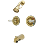 Kingston Brass Vintage Tub and Shower Trim Package with 1.8 GPM Single Function Shower Head Polished Brass