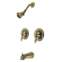 Kingston Brass Vintage Tub and Shower Trim Package With 1.8 GPM Single Function Shower Head with Lever Handles Antique Brass