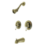 Kingston Brass Vintage Tub and Shower Trim Package with 1.8 GPM Single Function Shower Head Antique Brass