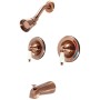 Kingston Brass Vintage Tub and Shower Trim Package with 1.8 GPM Single Function Shower Head Antique Copper